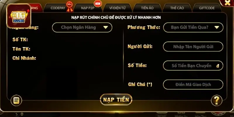 huong dan nap tien vao tai khoan cong game Hướng dẫn nạp tiền vào tài khoản cổng game